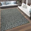 Image de Tapis Terrasse Intérieur Extérieur Motif Ethnique Bordure Résistant Moderne Gris [80x150 cm]