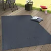 Image de Paco Home Intérieur & Extérieur Tissage À Plat Tapis Terrasses Tapis Look Naturel Bleu Marine 160 cm rond