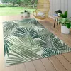 Image de Tapis Intérieur & Extérieur Tissage À Plat Jungle Découpé Design Palmiers Floral Vert [150 cm carré]