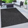 Image de Paco Home Tapis Extérieur Balcon Terrasse Tapis Cuisine Uni Moucheté Sombre Gris 80 cm rond