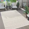 Image de Paco Home Tapis Exterieur Terrasse Salon Cuisine Scandinave Motif Ethnique Uni 3D Crème 120x160 cm