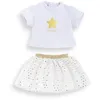 Image de Ensemble Jupe et T-Shirt - COROLLE - 36cm - Ivoire et Or - Vêtements pour poupées - Mixte