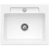 Image de Evier 1 bac VILLEROY ET BOCH Siluet 60 S Blanc CeramicPlus avec vidage manuel