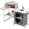 Image de WOLTU Cuisine de Camping en MDF et Aluminium Table de Pique-Nique Pliable avec Armoire de Rangement