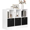 Image de WOLTU Bibliothèque Meuble de Rangement Étagère avec 6 Casiers Meuble Cube 3 Tiroirs en Tissu 80x30x60cm Blanc W0ATT0041
