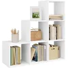 Image de WOLTU Bibliothèque à 6 Compartiments Étagère de Rangement Étagère Escalier en Bois d’ingénierie 90x29x90cm Blanc W0ITT0098