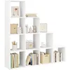Image de WOLTU Bibliothèque à 10 Compartiments Étagère de Rangement Étagère Escalier en Bois d’ingénierie 136x29x136cm Blanc W0ITT0099
