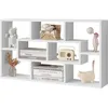 Image de WOLTU Étagère Murale Bibliothèque au Mur ou sur Le Sol Étagère Rangement avec Plusieurs Compartiments 85x16x48cmBlanc W0ITT4009