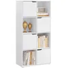 Image de WOLTU Bibliothèque Étagère Meuble de Rangement 8 Cubes de Rangement 4 Portes en Bois dIngénierie 60x30x120cm Blanc W0ATT0296