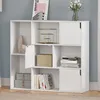 Image de Bibliothèque WOLTU - Étagère Livre Cube - 8 Casiers et 3 Portes - 106x30x96cm - Blanc