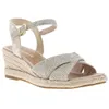 Image de Nu-pieds talon semi-compensée - TAMARIS - Platine - Gris - Femme - 5 cm - Bride - Basse - Compensé