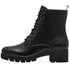 Image de Bottine - Tamaris - Noir Matt - Lacets - Talon Large - Femme