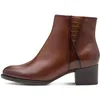 Image de Bottines - TAMARIS - Élégantes - Cuir - Talon carré - Marron