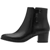 Image de Bottines - TAMARIS - Chic Femme - Talon Large - Cuir Noir - Confort Optimal