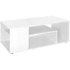 Image de ML-Design Table Basse de Salon Blanc 110x50x41 cm MDF Table Spacieuse avec 4 Étagères sur 3 Étages