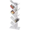 Image de ML DESIGN Bibliothèque de Rangement Étagère à 8 Niveaux en Forme dArbre en Bois 50x25x140 cm Blanc Robuste et Résistant