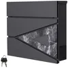 Image de ML-Design Boîte aux Lettres Murale 37x365x11 cm Anthracite/Optique Noir Marbre Acier Boîte Postale avec Compartiment à