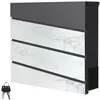 Image de ML-Design Boîte aux Lettres Murale 37x365x11 cm Anthracite/ Façade Imitation Marbre Blanc Acier Boîte Postale avec Compartiment