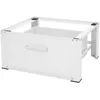 Image de ML-Design Socle pour Machine à Laver avec Tiroir Coulissant Acier Blanc 63x54 cm jusquà 150 kg Support Base de Lave-Linge Sou