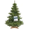 Image de FairyTrees Sapin de Noël Artificiel 150 cm NORDMANN Arbre de Noël avec Support en Bois Sapin avec Tronc Vert Made in EU