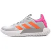 Image de Chaussure de Tennis - Adidas - Solematch Control W - Gris/Rose/Orange - Tige Textile - Semelle Caoutchouc