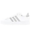 Image de Chaussures basses cuir ou simili Grand court 2.0 - Adidas - Fille - Blanc - Lacets - Enfant - Plat