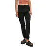 Image de Urban Classics Pantalon cargo taille haute femme noir - jogger en sergé extensible
