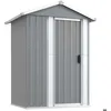 Image de  SOLDES SEPT)Abri de jardin/Garage - ROUMEI - Armoire et Mur Abri de jardin Gris 126x975x177 cm Acier galvanisé &7984969