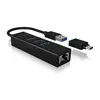 Image de ICY BOX Hub USB 3.0 Type-A et Type-C et LAN Gigabit - 3 ports