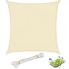 Image de Voile dombrage carré WOLTU en HDPE 4x4m crème - protection UV pour jardin-terrasse