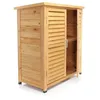 Image de Wiltec Abri de jardin   870 x 465 x 916 mm   en bois d'Épicéa   avec 2 portes   Cabane Remise pour rangement outils pour Jardin Ter