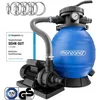Image de Pompe filtre à sable 102m³ auto-amorçante piscines 35m³ certifié TÜV vanne 7 voies raccord Ø32-38mm système de filtration à sable