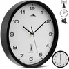 Image de MONZANA® Horloge murale radio pilotée à quartz silencieuse noire Ø 31cm avec trotteuse Changement dheure automatique