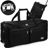 Image de Monzana Sac De Voyage 85L Noir à roulettes trolley sac de sport poignée télescopique 2 roues verrouillable transport