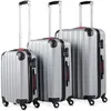 Image de Monzana - Lot de 3 valises rigides Argent - Taille M L XL   4 Roues 360° Poignée télescopique Verrou à combinaison - Voyage