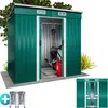 Image de Abri de jardin en métal 2m² avec fondation 196x122x182cm porte coulissante vert cabane de jardin cabanon maison jardin 34m³