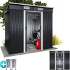 Image de GARDEBRUK® Abri de Jardin métal L 2m² Fondation 200x125x185cm Porte coulissante Anthracite cabane de Jardin cabanon Rangement 34m³