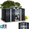 Image de GARDEBRUK® Abri de Jardin métal XXL 5m² Fondation 260x205x180cm Porte coulissante Anthracite cabane de Jardin cabanon Rangement 9m³