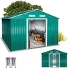 Image de GARDEBRUK® Abri de jardin métal XXXL 8m² fondation 315x260x180cm porte coulissante vert cabane de jardin cabanon rangement 15m³
