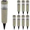 Image de MONZANA® Lot de 8 lampes solaires extérieur jardin aspect pierre lampe sans fil pour sol pic éclairage solaire 8h autonomie