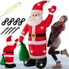 Image de MONZANA® Père Noël Gonflable 180cm XL éclairage LED IP44 Lumineux matériel Fixation décoration Noël extérieur autogonflant