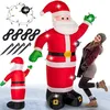 Image de MONZANA® Père Noël gonflable 250cm XXL éclairage LED IP44 lumineux matériel fixation décoration Noël extérieur autogonflant
