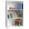Image de Étagère Bibliothèque blanc Meuble de rangement Vela 3 Compartiments stockage