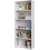 Image de Étagère bibliothèque blanc 190 x 60 x 28 cm Meuble de rangement VELA 5 compartiments pour salon bureau chambre