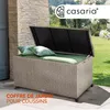 Image de Coffre de jardin CASARIA® extérieur XXL Crème -Malle de rangement avec roulettes 270 L étanche Vérin à gaz 117x53x60cm