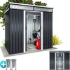 Image de GARDEBRUK® Abri de jardin L 34m³ fondation 196x122x180cm 2 fenêtres anthracite cabane de jardin cabanon abri outils