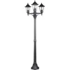 Image de Lampadaire extérieur - MONZANA - Willow - 6 surfaces vitrées - IP44 - Aluminium moulé et verre