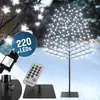 Image de MONZANA® Arbre lumineux 220 LED 220 cm minuterie 8 modes de lumière résistant aux intempéries décoration Noël cerisier