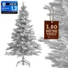 Image de CASARIA® Sapin de Noël artificiel 180 cm blanc pied métal 705 branches PVC décoration de noël fêtes arbre réaliste réutilisable