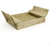 Image de Bac à sable WICKEY Flippey en bois avec couvercle rabattable et banc   110x165 cm   5 ans de garantie*